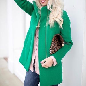 ✨HP✨NWOT [J. CREW] Stadium-Cloth Coat JADE GREEN